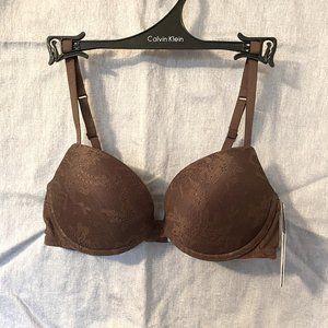 Calvin Klein Brown Lace Bra & Panty Set - Size 34B